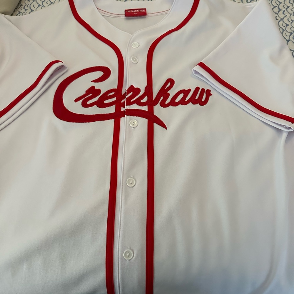 Creenshaw White and Red Baseball Jersey